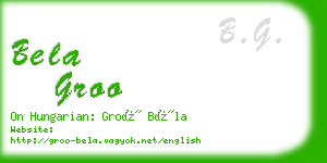 bela groo business card